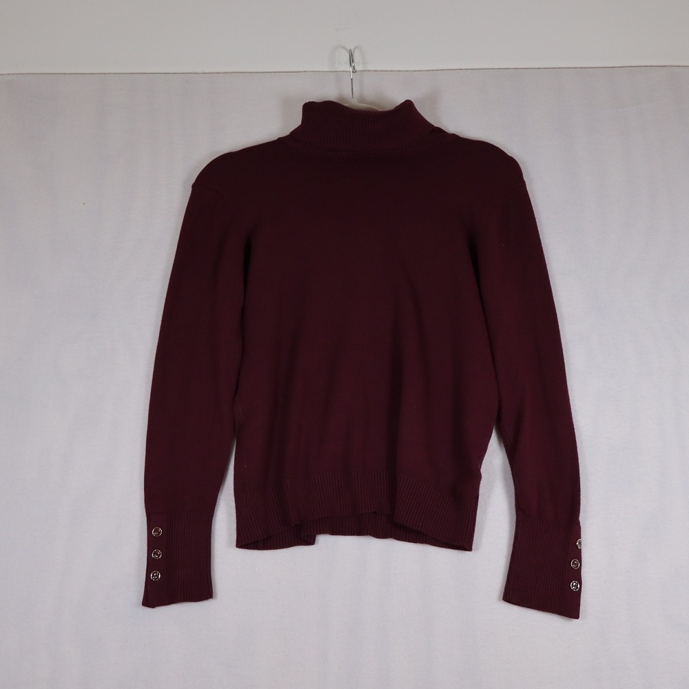Joseph A. Turtleneck Sweater Small Burgundy Dark Academia Career Modest Fall